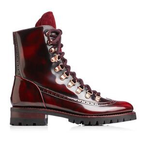 The Office of Angela Scott Mr Bernard Bordeaux leather lug sole boots 37.5 / 7.5